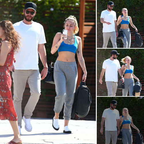 Miley Cyrus and Liam Hemsworth Spotted Grabbing Lunch in Casual Athleisure Looks